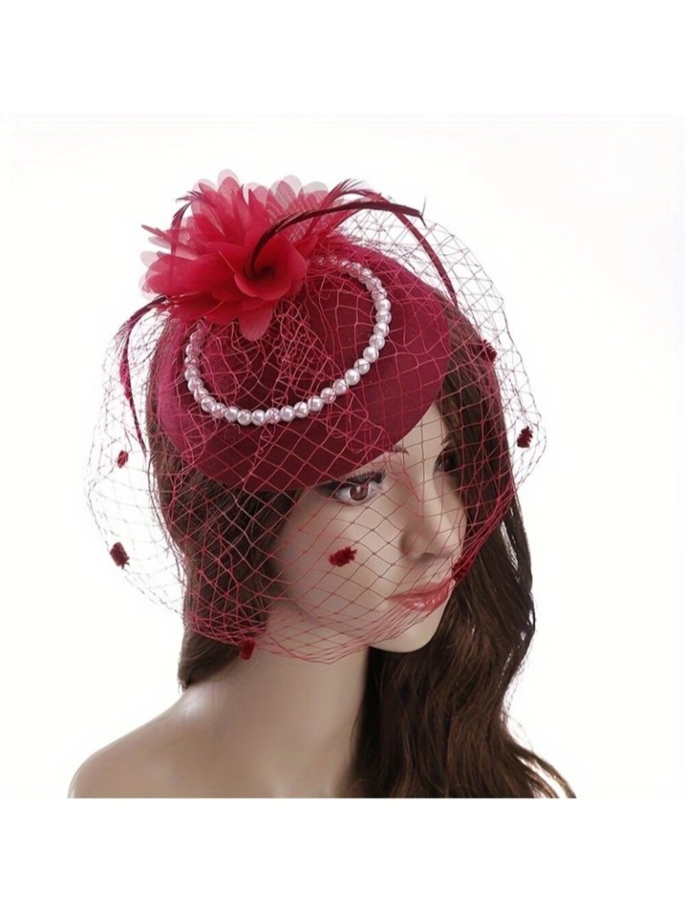 Women's Flower Veil Mesh Balletcore Bow Trend Fascinator for Tea Party Birthday